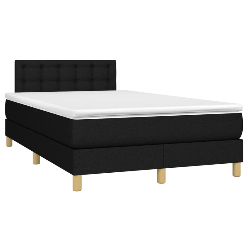 Pat box spring cu saltea, negru, 120x190 cm, catifea