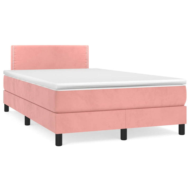 Pat box spring cu saltea, negru, 120x190 cm, catifea