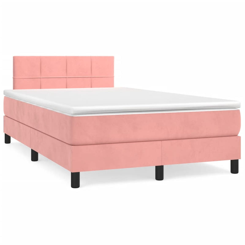 Pat box spring cu saltea, negru, 120x190 cm, catifea
