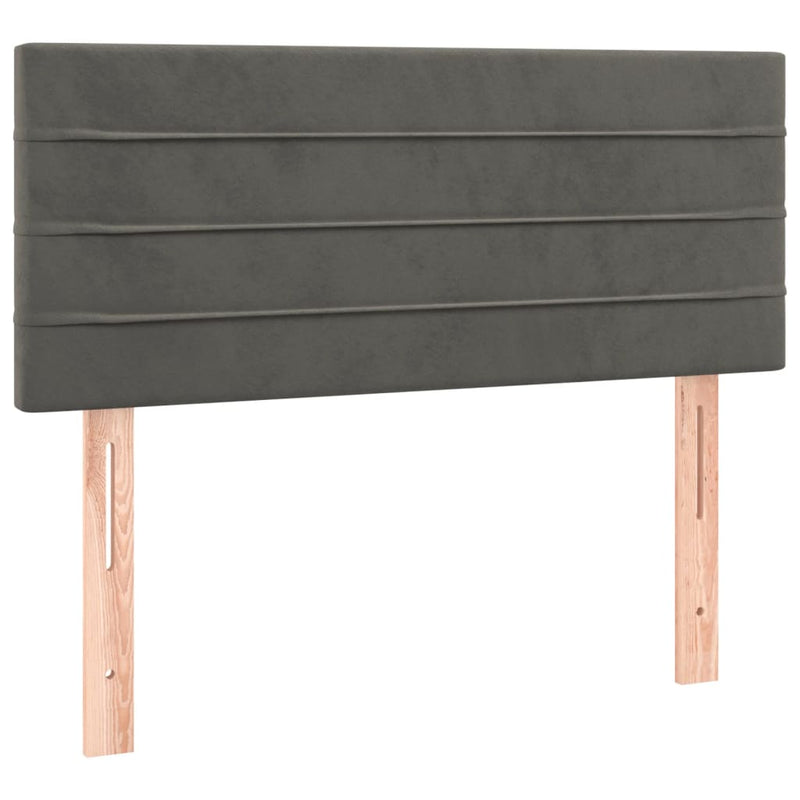Pat box spring cu saltea, gri închis, 120x190 cm, catifea