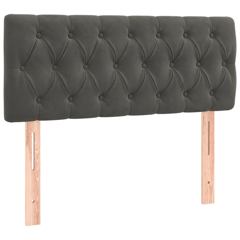 Pat box spring cu saltea, gri închis, 120x190 cm, catifea