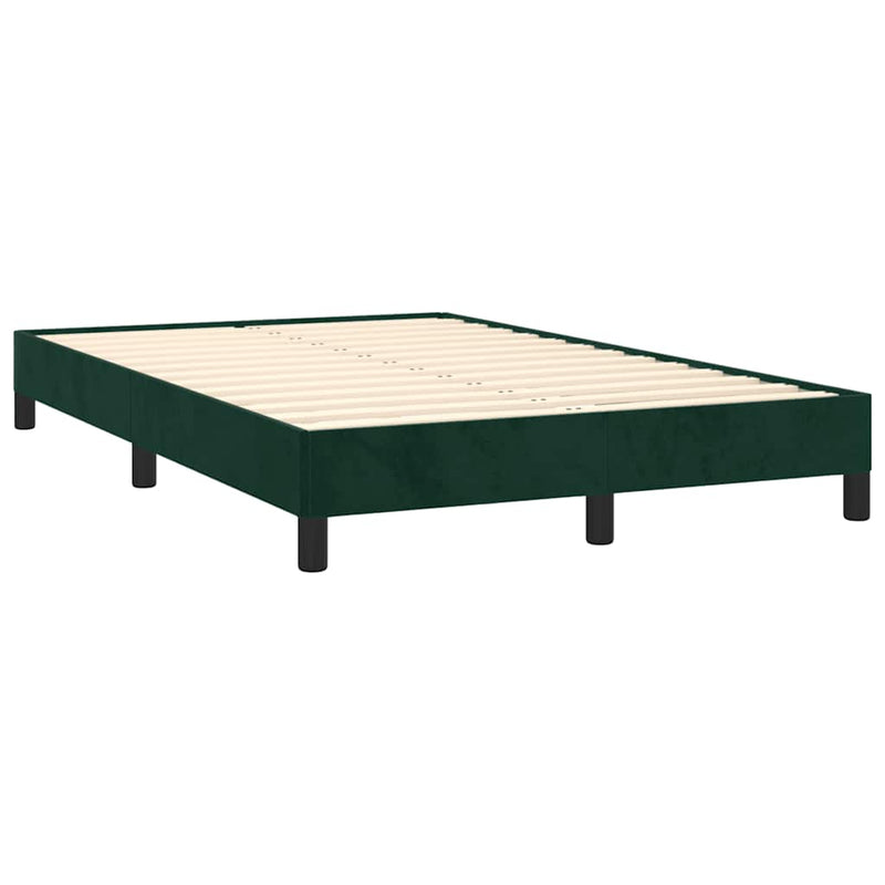 Pat box spring cu saltea, verde închis, 120x190 cm, catifea