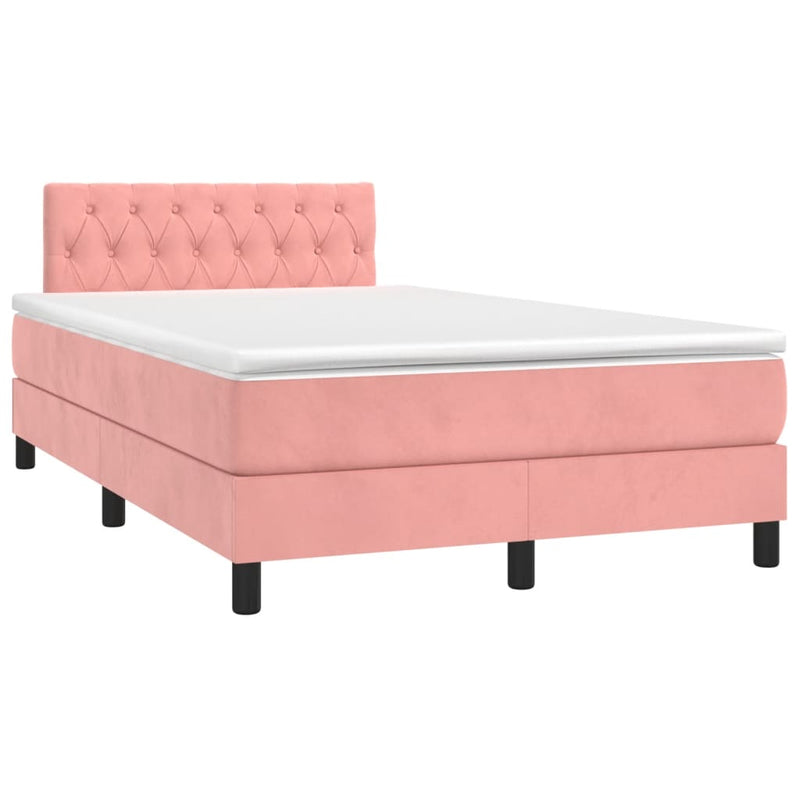 Pat box spring cu saltea, negru, 120x190 cm, catifea