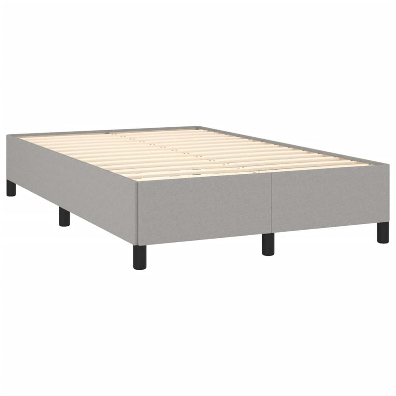 Pat box spring cu saltea, gri deschis, 120x190 cm, textil