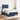 Pat box spring cu saltea, albastru, 120x190 cm, material textil