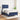 Pat box spring cu saltea, albastru, 120x190 cm, material textil