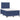 Pat box spring cu saltea, albastru, 120x190 cm, material textil
