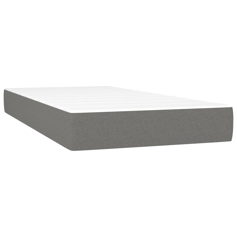 Pat box spring cu saltea, gri închis, 120x190 cm, textil