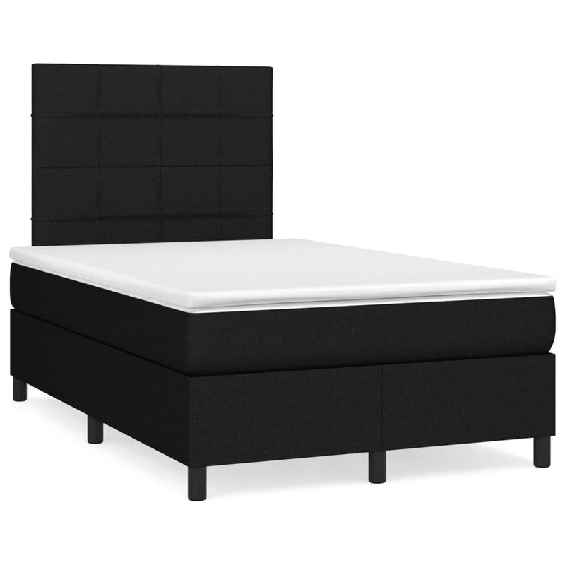 Pat box spring cu saltea, negru, 120x190 cm, catifea