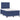 Pat box spring cu saltea, albastru, 120x190 cm, material textil