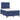 Pat box spring cu saltea, albastru, 120x190 cm, material textil