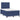 Pat box spring cu saltea, albastru, 120x190 cm, material textil