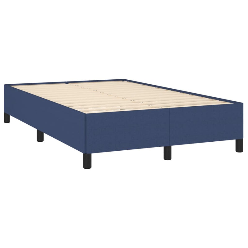 Pat box spring cu saltea, albastru, 120x190 cm, material textil