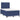 Pat box spring cu saltea, albastru, 120x190 cm, material textil