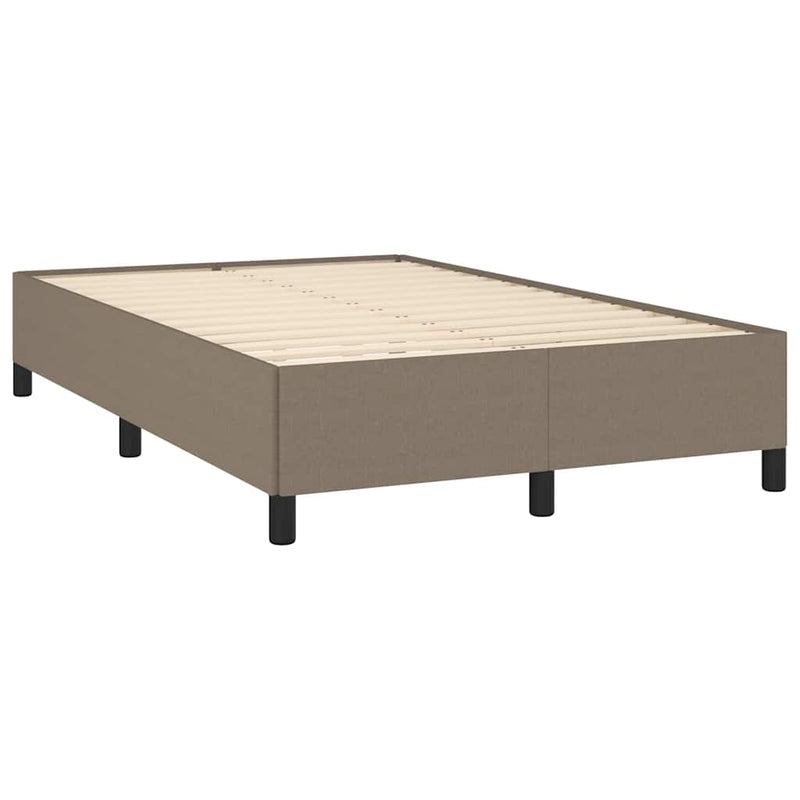 Pat box spring cu saltea, taupe, 120x190 cm material textil