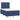 Pat box spring cu saltea, albastru, 120x190 cm, material textil