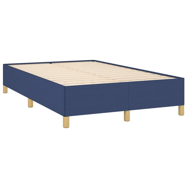 Pat box spring cu saltea, albastru, 120x190 cm, material textil