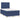 Pat box spring cu saltea, albastru, 120x190 cm, material textil