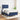 Pat box spring cu saltea, albastru, 120x190 cm, material textil