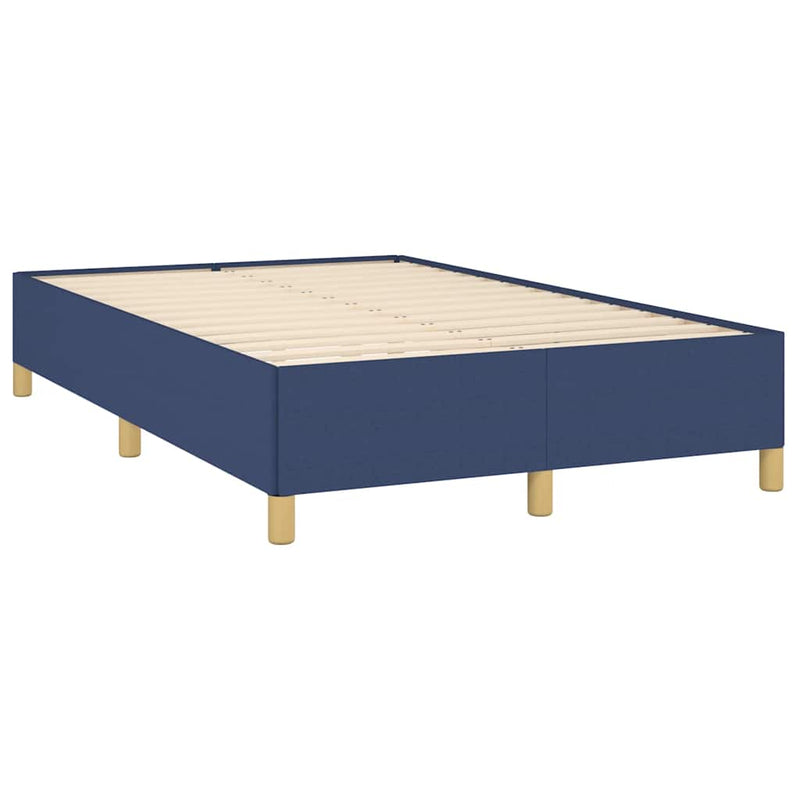 Pat box spring cu saltea, albastru, 120x190 cm, material textil