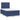 Pat box spring cu saltea, albastru, 120x190 cm, material textil