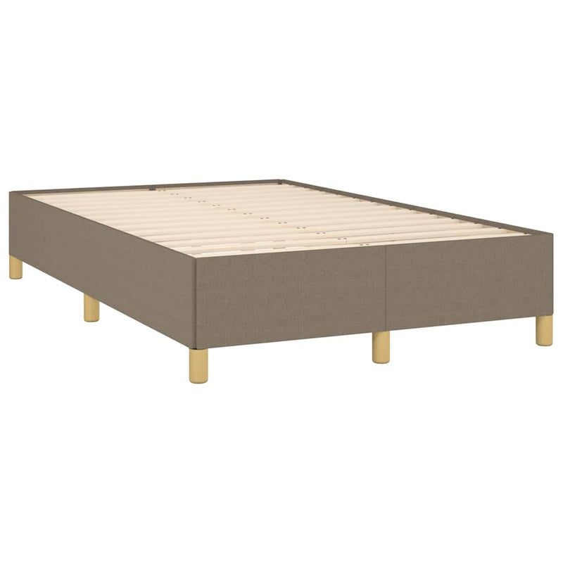 Pat box spring cu saltea, taupe, 120x190 cm material textil