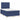 Pat box spring cu saltea, albastru, 120x190 cm, material textil