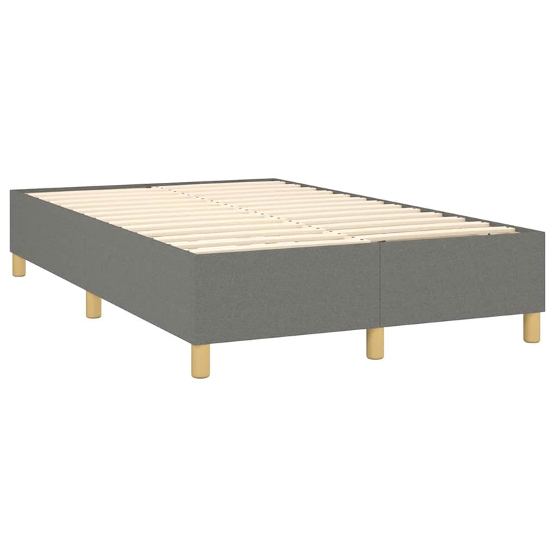 Pat box spring cu saltea, gri închis, 120x190 cm, textil