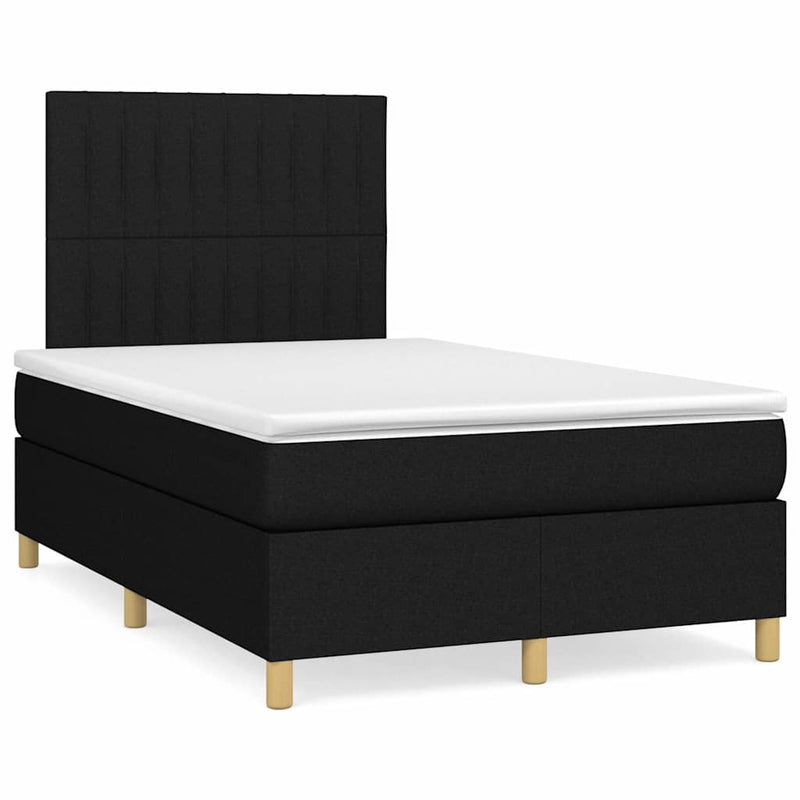 Pat box spring cu saltea, negru, 120x190 cm, catifea