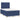 Pat box spring cu saltea, albastru, 120x190 cm, material textil