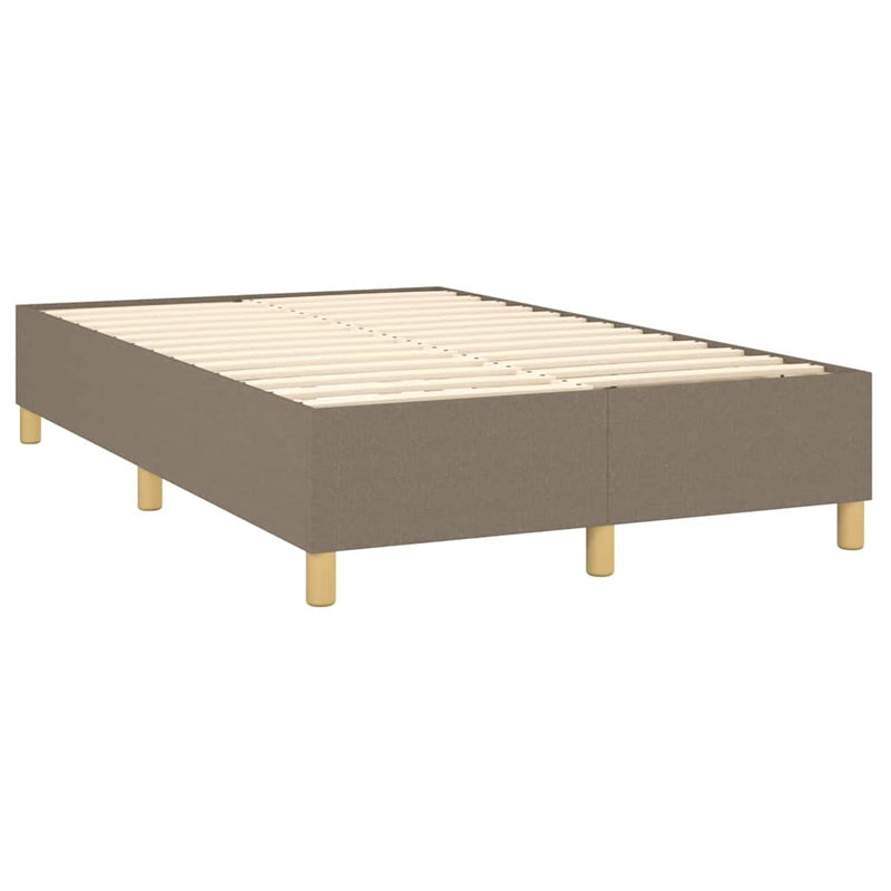 Pat box spring cu saltea, taupe, 120x190 cm material textil