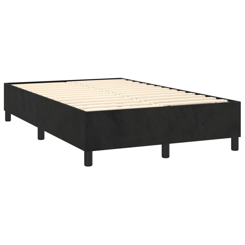 Pat box spring cu saltea, negru, 120x190 cm, catifea