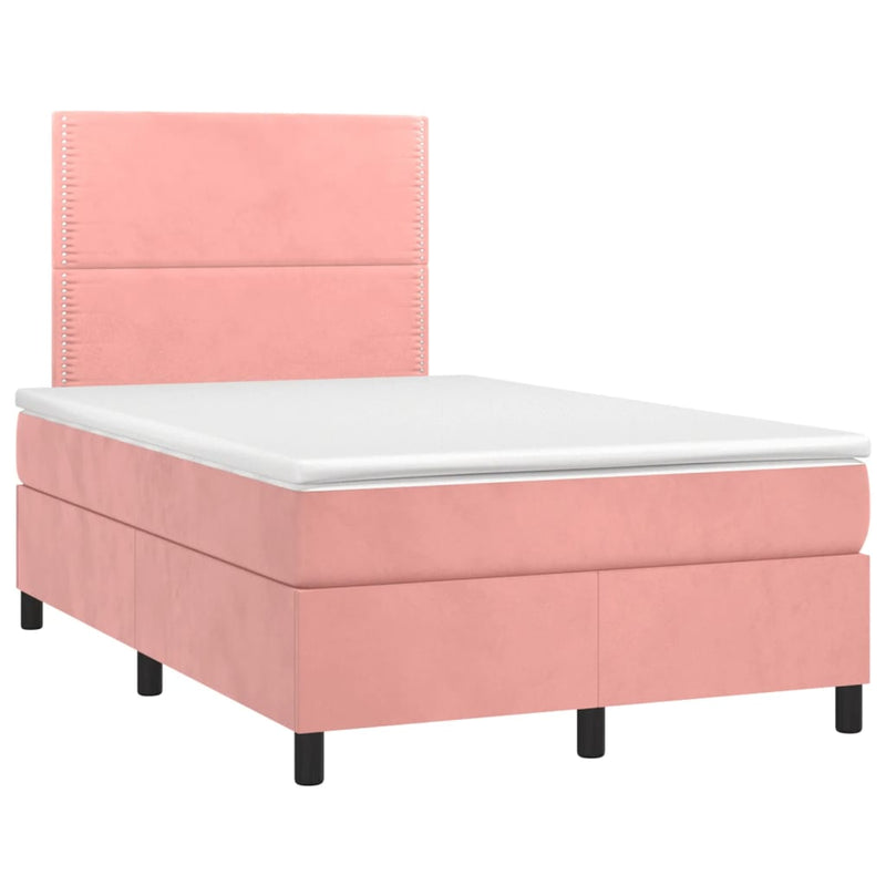 Pat box spring cu saltea, negru, 120x190 cm, catifea
