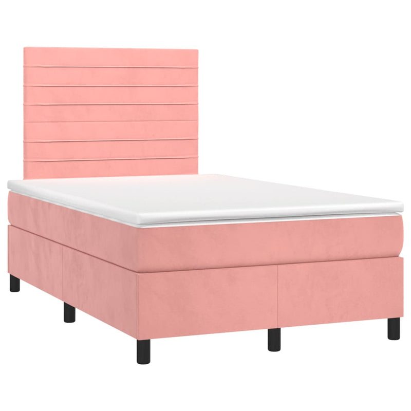 Pat box spring cu saltea, negru, 120x190 cm, catifea