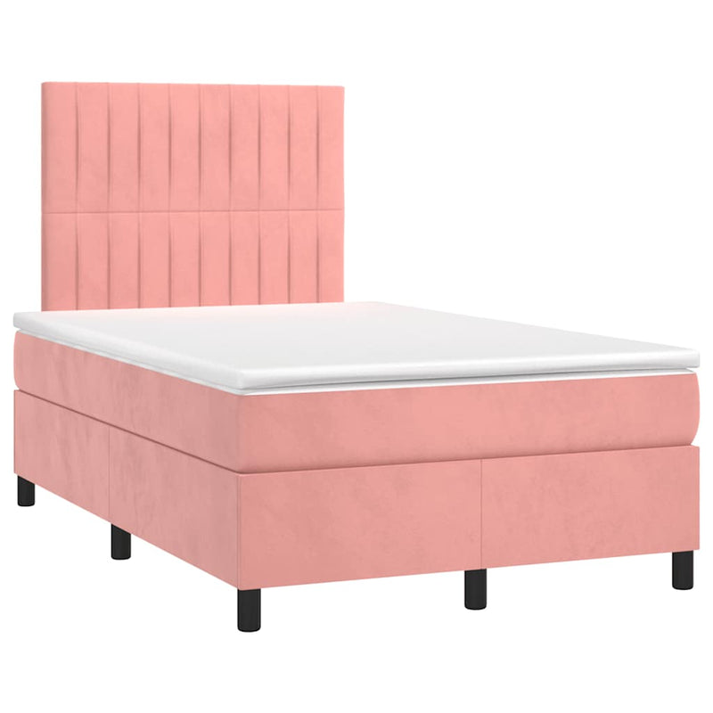 Pat box spring cu saltea, negru, 120x190 cm, catifea