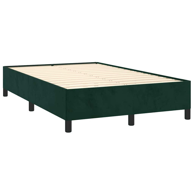 Pat box spring cu saltea, verde închis, 120x190 cm, catifea