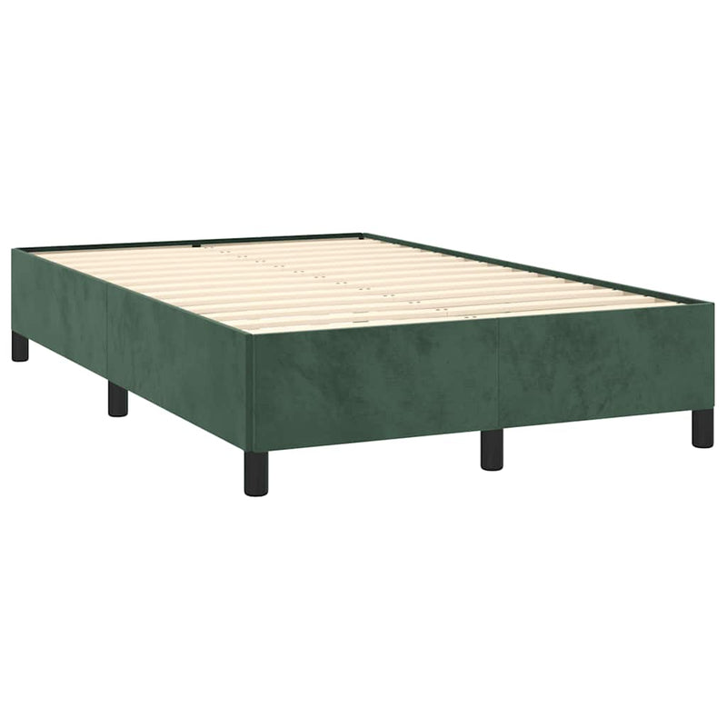 Pat box spring cu saltea, verde închis, 120x190 cm, catifea