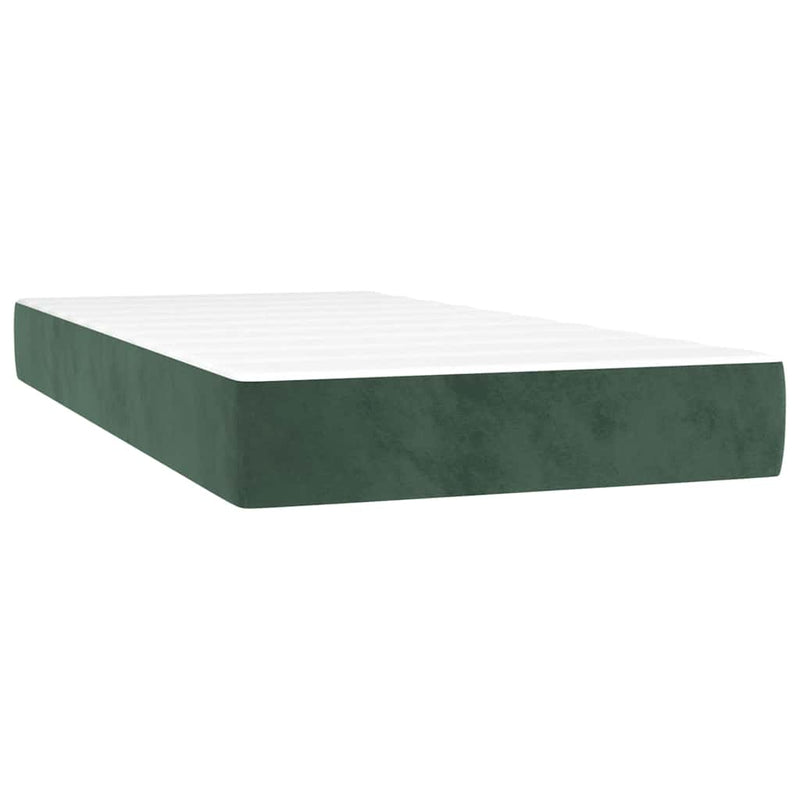 Pat box spring cu saltea, verde închis, 120x190 cm, catifea