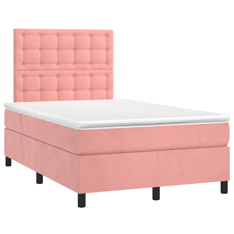 Pat box spring cu saltea, negru, 120x190 cm, catifea