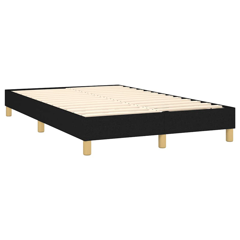 Pat cu arcuri, saltea și LED, negru, 120x190 cm, textil