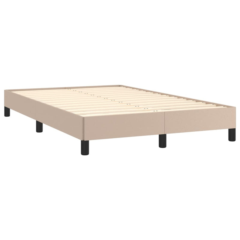 Pat cu arcuri, cu saltea și LED cappuccino 120x190 cm piele eco