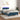 Pat box spring cu saltea/LED albastru închis 120x190cm catifea