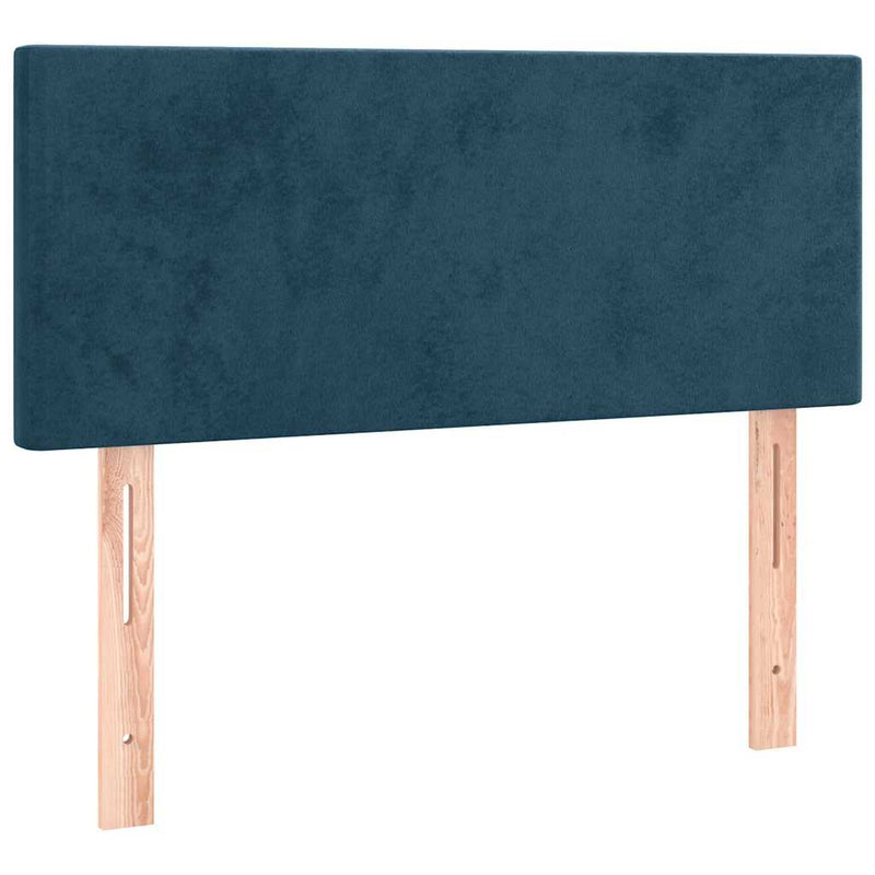 Pat box spring cu saltea/LED albastru închis 120x190cm catifea
