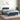 Pat box spring cu saltea/LED albastru închis 120x190cm catifea