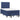 Pat box spring cu saltea, albastru, 120x190 cm, material textil