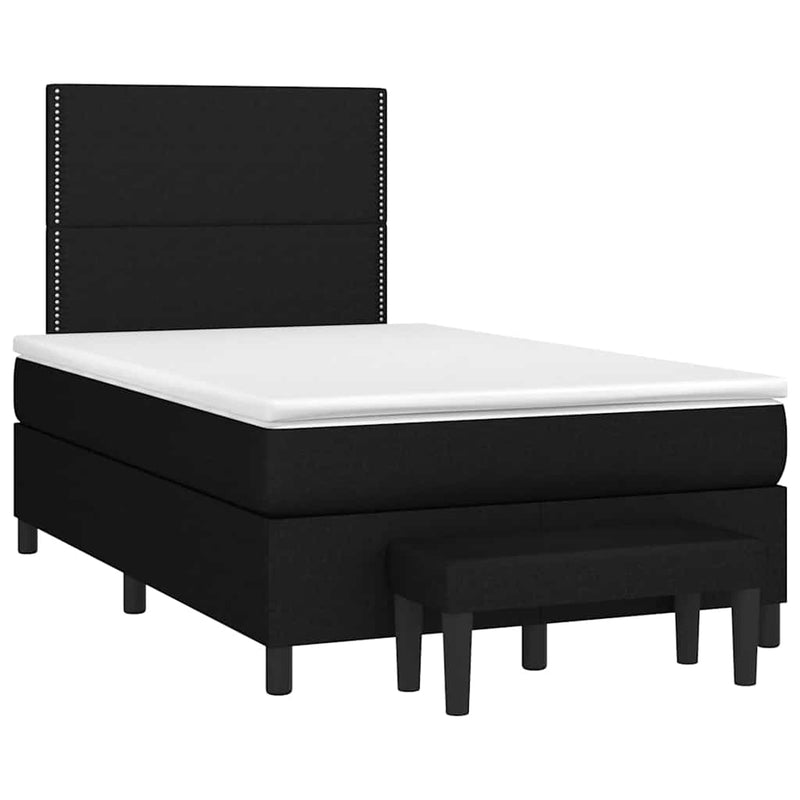 Pat box spring cu saltea, negru, 120x190 cm, catifea