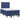 Pat box spring cu saltea, albastru, 120x190 cm, material textil