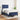 Pat box spring cu saltea, albastru, 120x190 cm, material textil