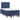 Pat box spring cu saltea, albastru, 120x190 cm, material textil