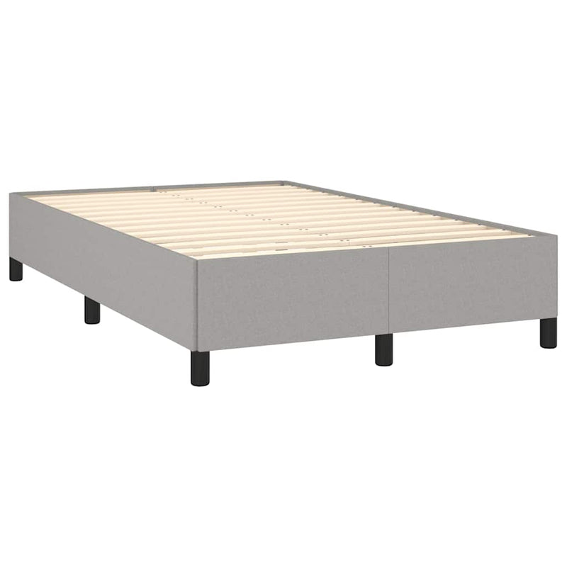 Pat box spring cu saltea, gri deschis, 120x190 cm, textil